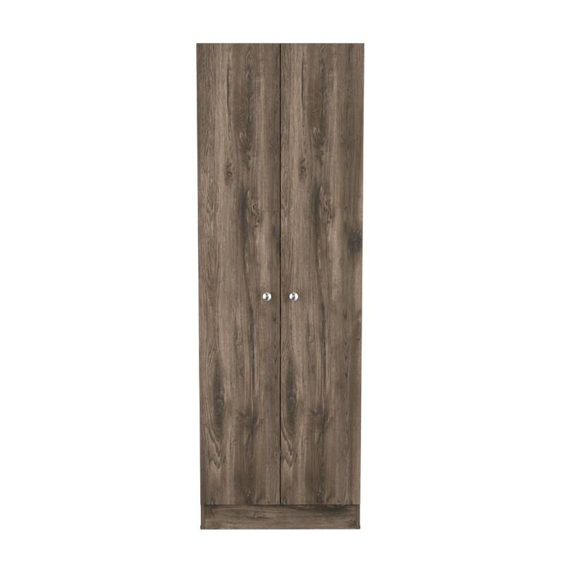 Brookvale 8-Shelf 2-Door 2-piece Kitchen Set, Kitchen Island and Pantry Cabinet Dark Brown