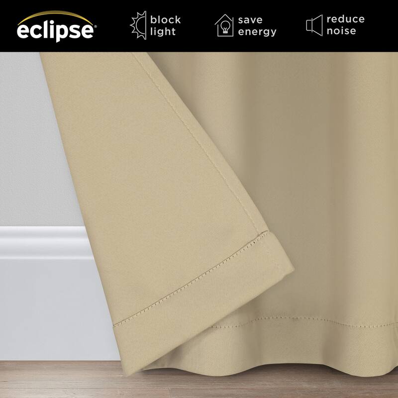 Eclipse Blackout Curtains, Darrell Thermaweave Grommet Extra Wide Curtains, Sliding Door Curtains 84 in x 100 in