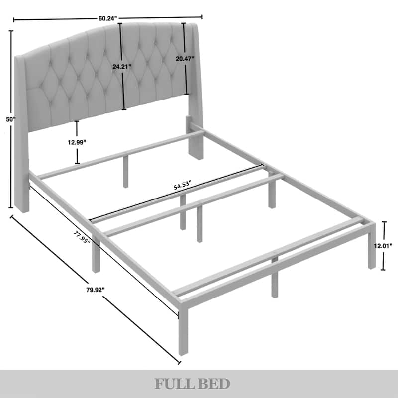 CraftPorch 3 Piece Bedroom Nightstands Set Classic Button Tufted Bed