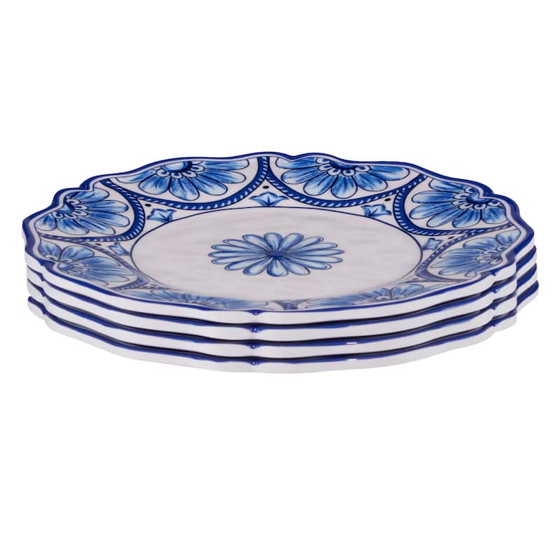 Certified International Veranda Melamine 9" Salad/Dessert Plates, Set of 4 - 9" Diameter x 1"