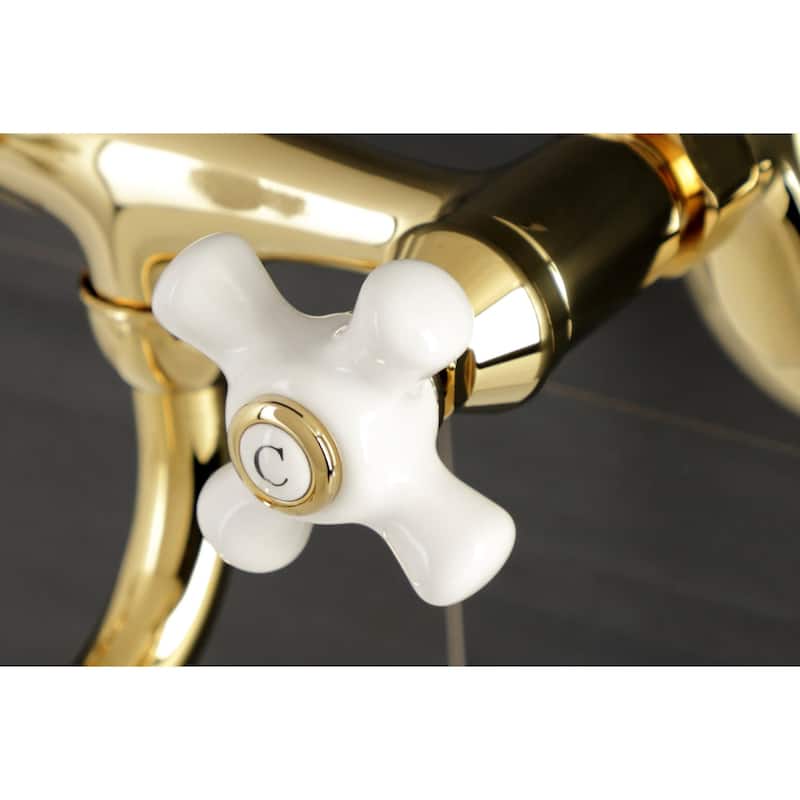 Kingston Brass KS616 Kingston 1.2 GPM Wall Mounted Bridge Bathroom