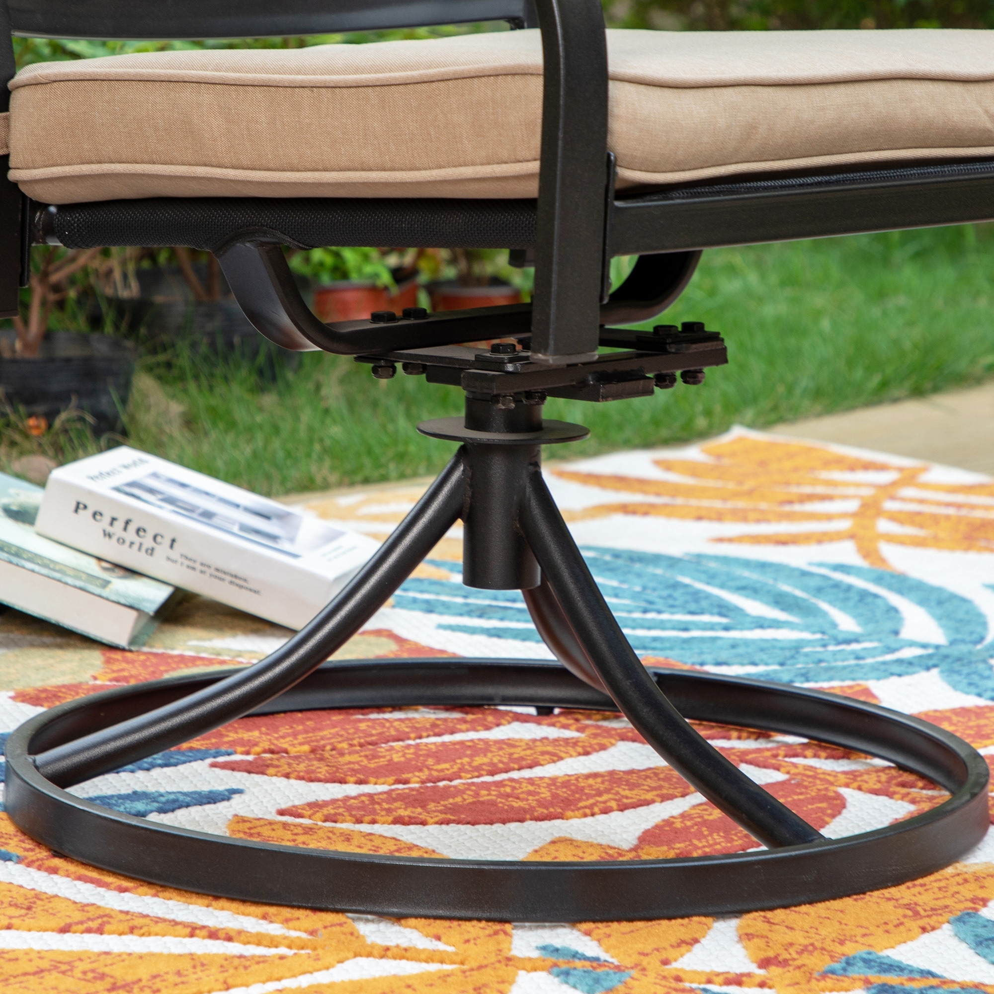 Patio Dining Chairs Set of 2 Swivel Outdoor Dining Metal Chair