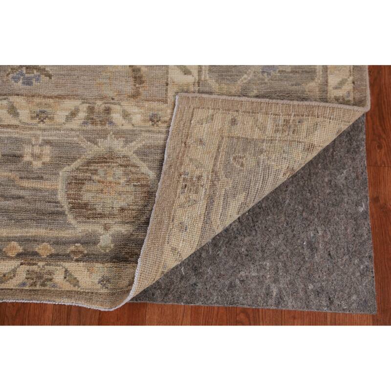 Hand Knotted Oriental 100% Wool Carpet Transitional All-Over Beige & Ivories Oushak Area Rug - 11' 8'' X 8' 9''