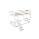 preview thumbnail 7 of 18, Twin Over Twin Floor Bunk Bed, Playhouse Floor Bunk Bed with Climbing Ramp, Ladder, Safety Guardrails
