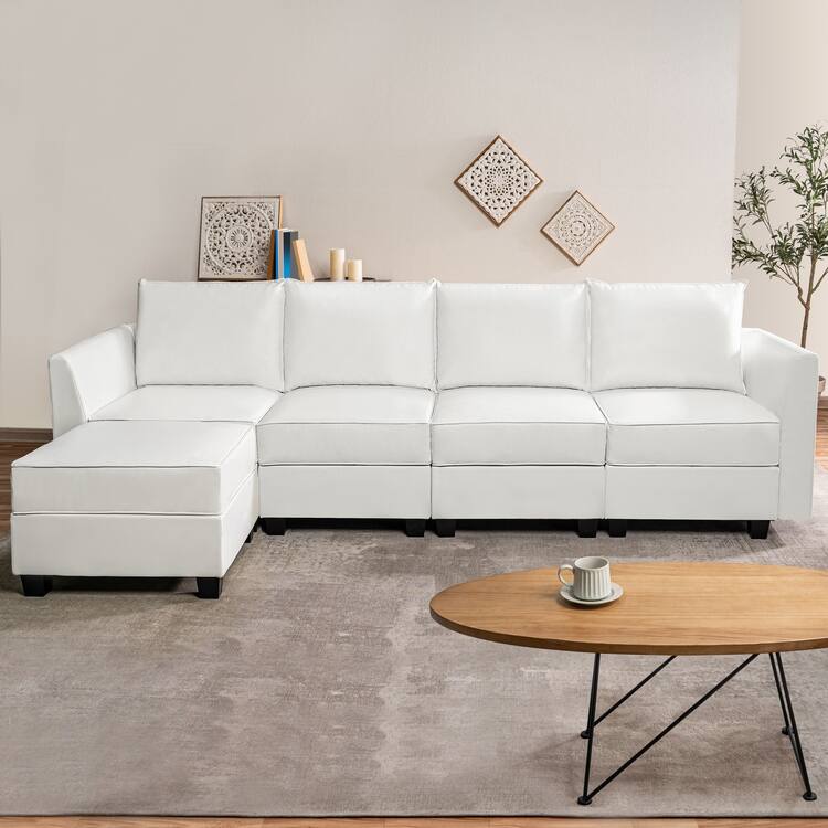 Modern L-Shaped DIY Convertible Modular Sectional Sofa Collection