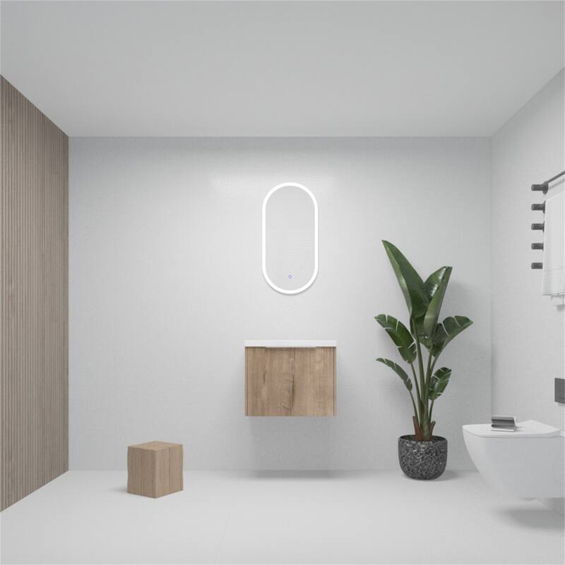 24 Inch Float Mounting Bathroom Cabinet with Sink, Soft Close Doors