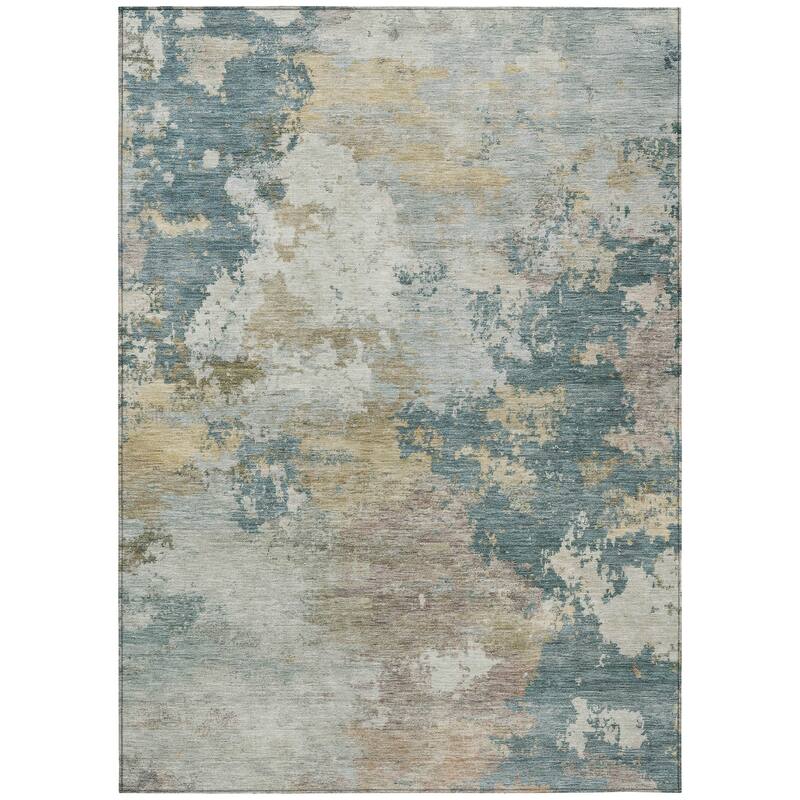 Machine Washable Indoor/ Outdoor Modern Contemporary Chantille Rug