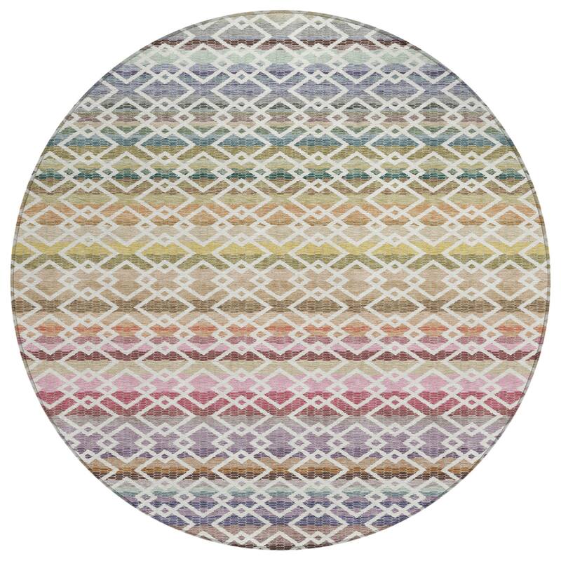 Machine Washable Indoor/ Outdoor Cabo Stripe Chantille Rug