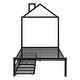 preview thumbnail 26 of 174, Whimsical Metal Platform Bed with House-Shaped Headboard