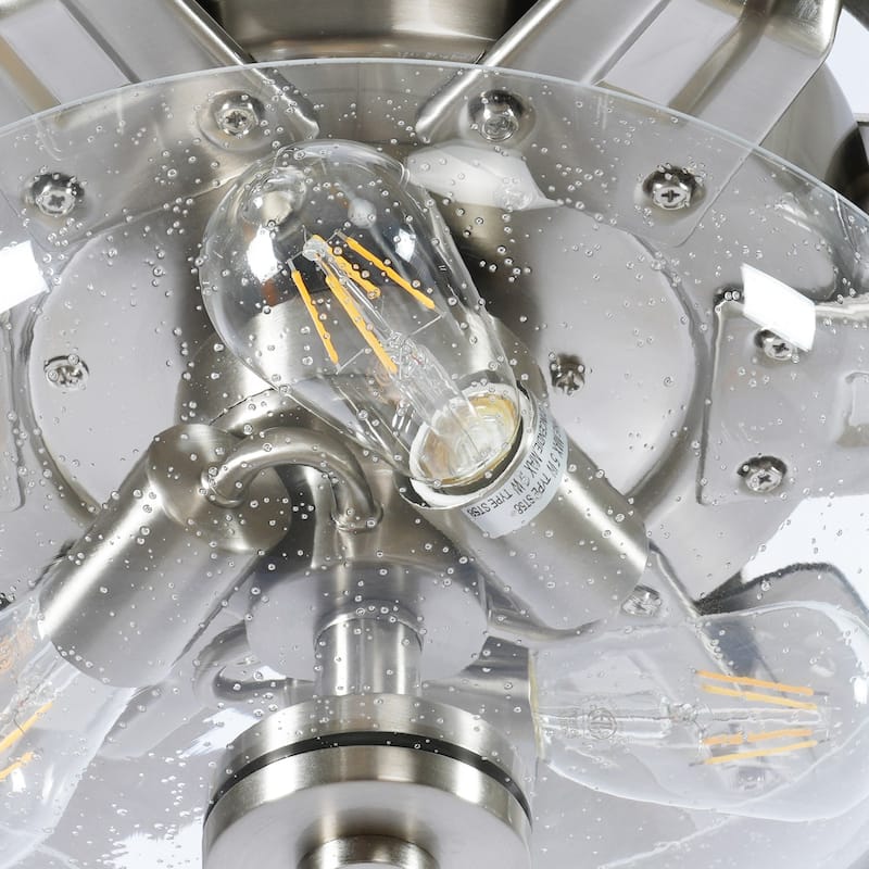 70-inch Brushed Nickel Modern Downrod Mount Large Ceiling Fan with Light and Remote