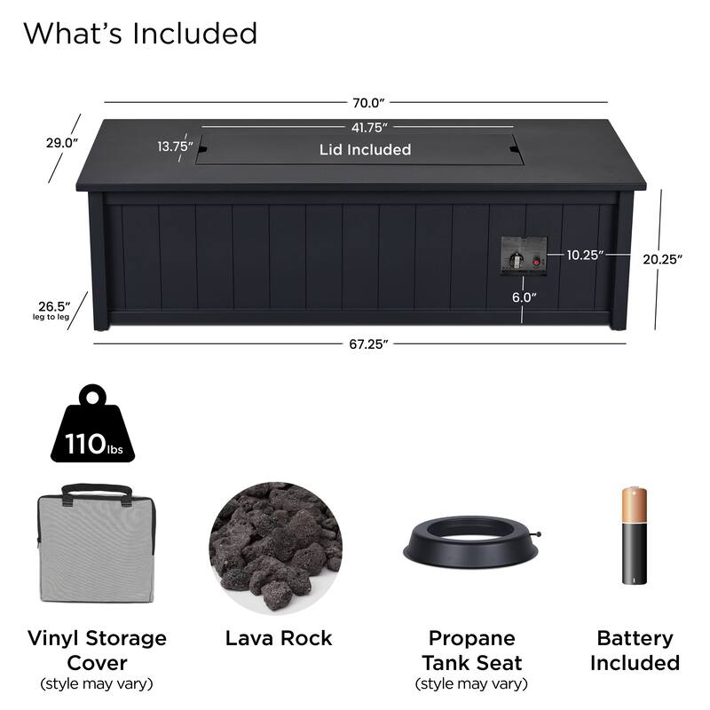 Moab 70" Fire Pit w/ Hidden Tank by Jensen Co.