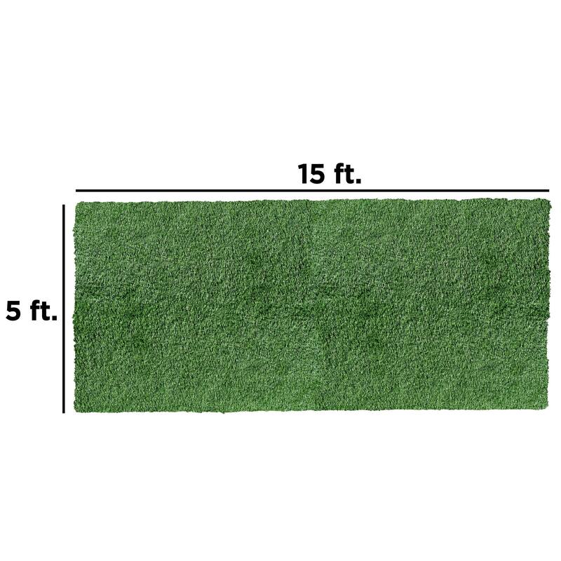 ALEKO Artificial Synthetic Landscape Fake 5 x 15 ft Grass Lawn Carpet Mat Turf - 5 x 15 ft