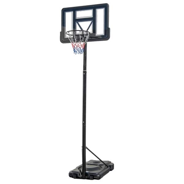 slide 1 of 1, Portable Basketball Hoop with 9-Position Adjustable Height - 43" x 27.5" x 6"(L x W x H) Black