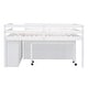 preview thumbnail 16 of 16, White Full Size Solid Wood Loft Bed with Retractable Desk & Drawers