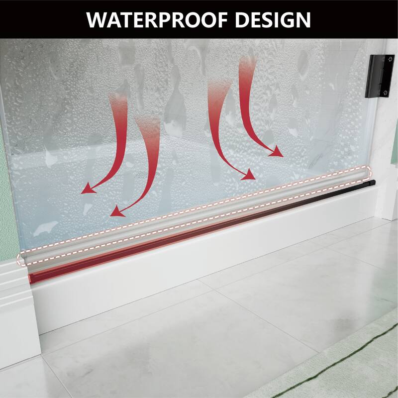 i-Homare 30 in.W x 72 in.H Frameless Pivot Shower Door, 5/16 in SGCC Frosted Tempered Glass