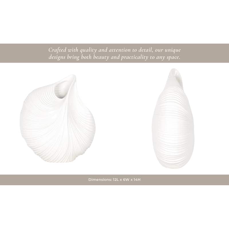 Ceramic Vase Sculptural Curved Design with Textured Detailing
