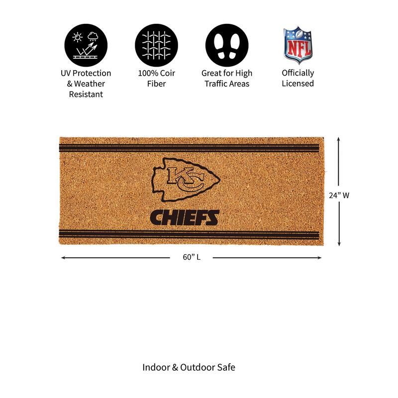 Kansas City Chiefs Monochrome Indoor/Outdoor Coir Door Mat
