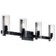 preview thumbnail 1 of 12, Kichler 55169 Jemsa 4 Light 32" Wide Vanity Light Black