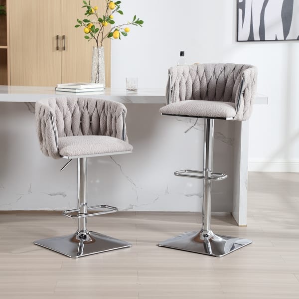 Vintage Bar Stools with Back and Footrest Counter Height Dining 