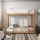 preview thumbnail 2 of 8, Furniture of America Oryas White and Natural Solid Wood Twin over Twin Low Profile Bunk Bed