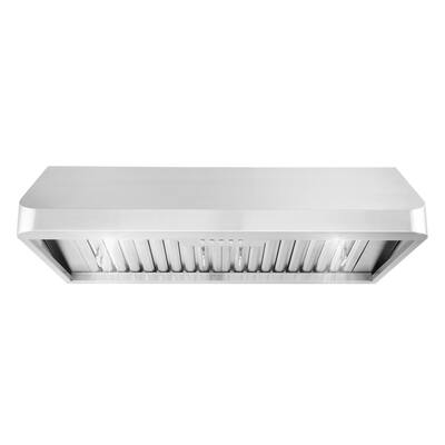Cosmo 36 in. Ducted Under Cabinet Range Hood in Stainless Steel with Push Button Controls, LED Lighting and Permanent Filters