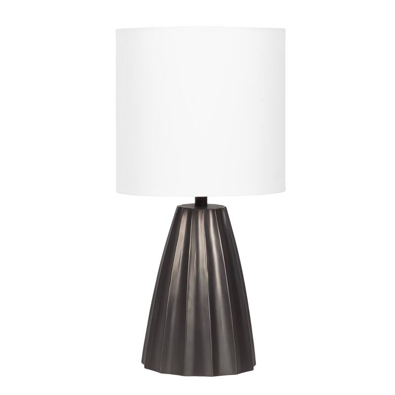 Kate and Laurel Ciji Scalloped Table Lamp - 8x8x17 - Pewter