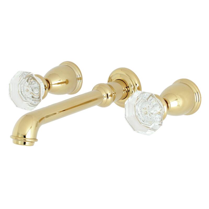 Kingston Brass Celebrity Two-Handle 3-Hole Wall Mount Bathroom Faucet - Polished Brass