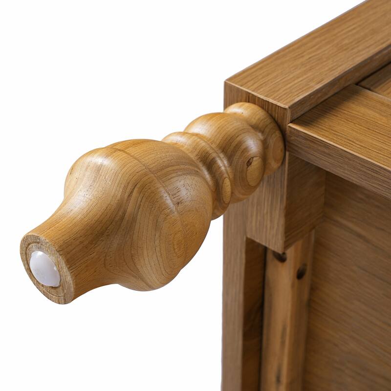 30-Inch Walnut Bathroom Vanity with Seashell Resin Sink, Flip-Up Storage & Soft-Close Doors