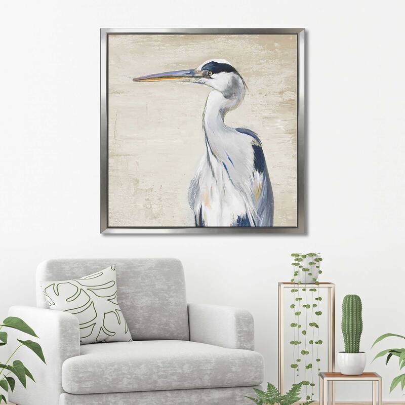 "Neutral Heron II" Print on Floating Canvas