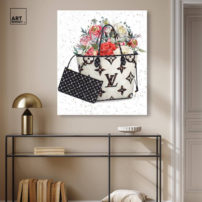 Floral Summer Bag Canvas by Art Remedy, Gallery Wrapped