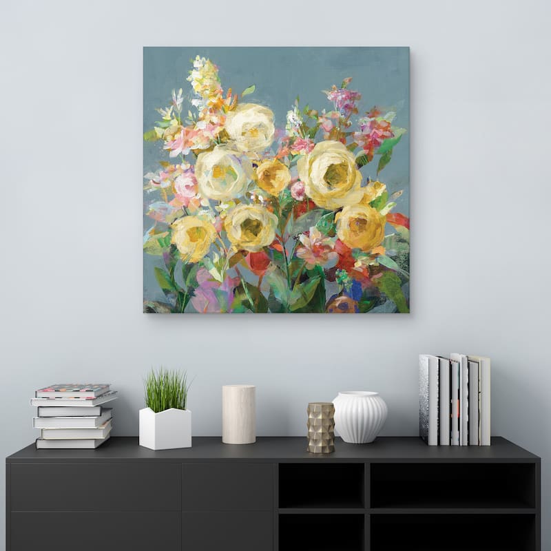 Joy of the Garden Square I by Danhui Nai Canvas Art Print