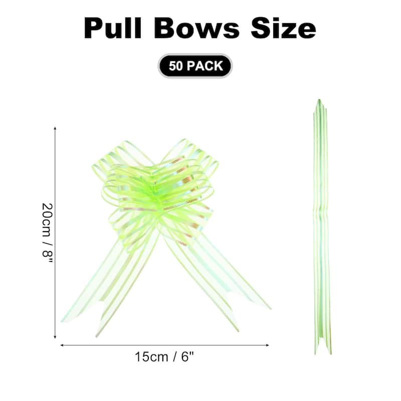 50pcs Pull Bows 5.9 Inch Wide Ribbon Gift Bows for Gift Wrapping