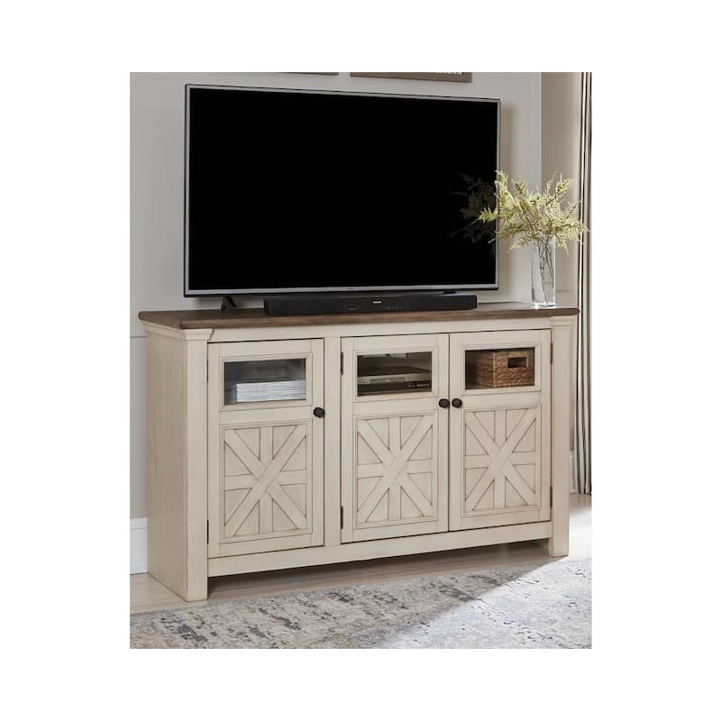 Signature Design by Ashley Bolanburg Antique White/ Gray Casual TV Stand