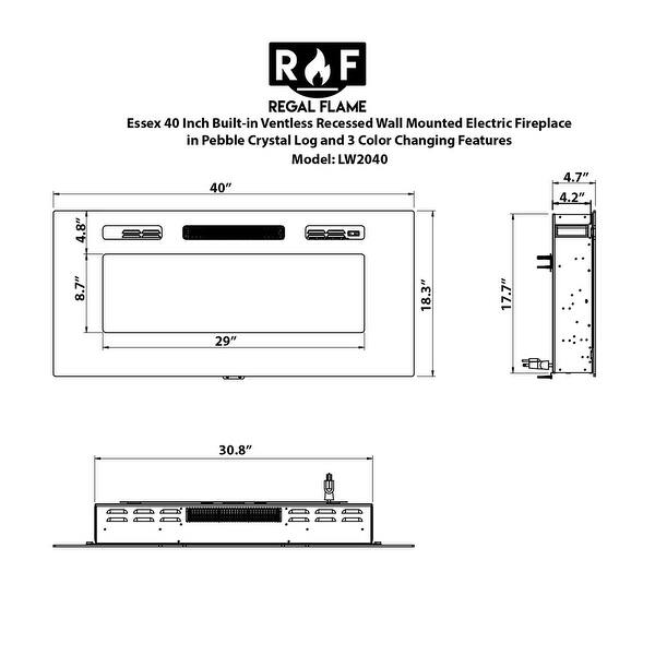 Shop Regal Flame Essex 40 Built In Ventless Recessed Wall Mounted