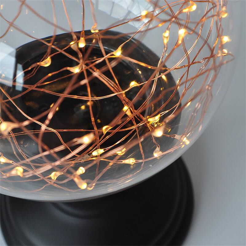 Black&White Fire Tree Honeysuckle Acrylic LED Ball Xmas Ornament