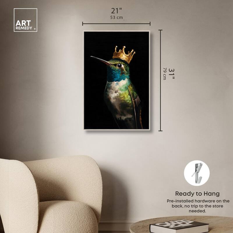 Crowned Azure Bird I Canvas by Art Remedy