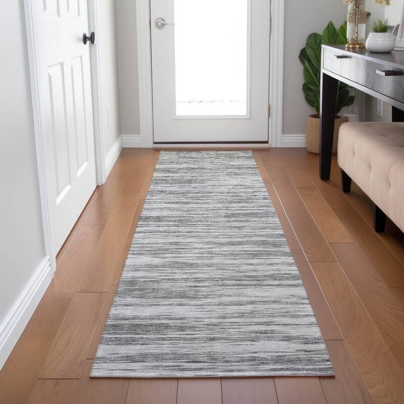 Machine Washable Indoor/ Outdoor Casual Ombre Chantille Rug