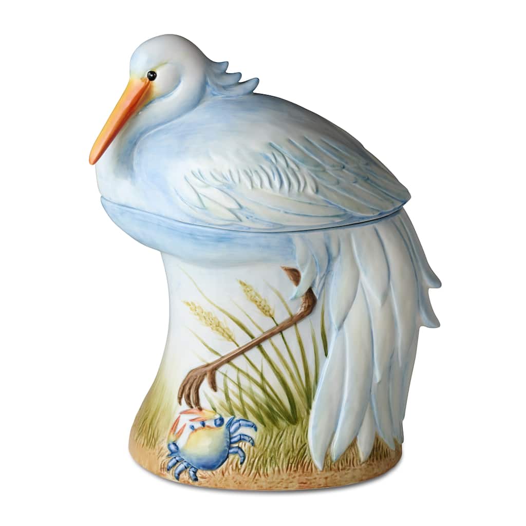 Certified International Coastal Birds 3-D Cookie Jar, 64 oz. - 9.00"L x 5.25"W x 11.75"H