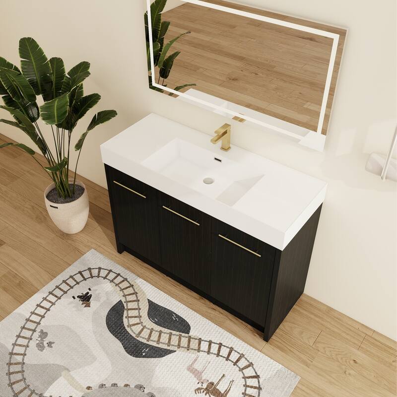 Malwee 24"/30"/36"/48" Bathroom Vanity with Sink, FreeStanding Vanity with Soft Close Doors and adjustable shelf