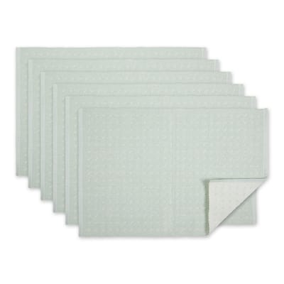 Lavender Fog Dobby Dots Rib Placemat (Set of 6) - 13x10"