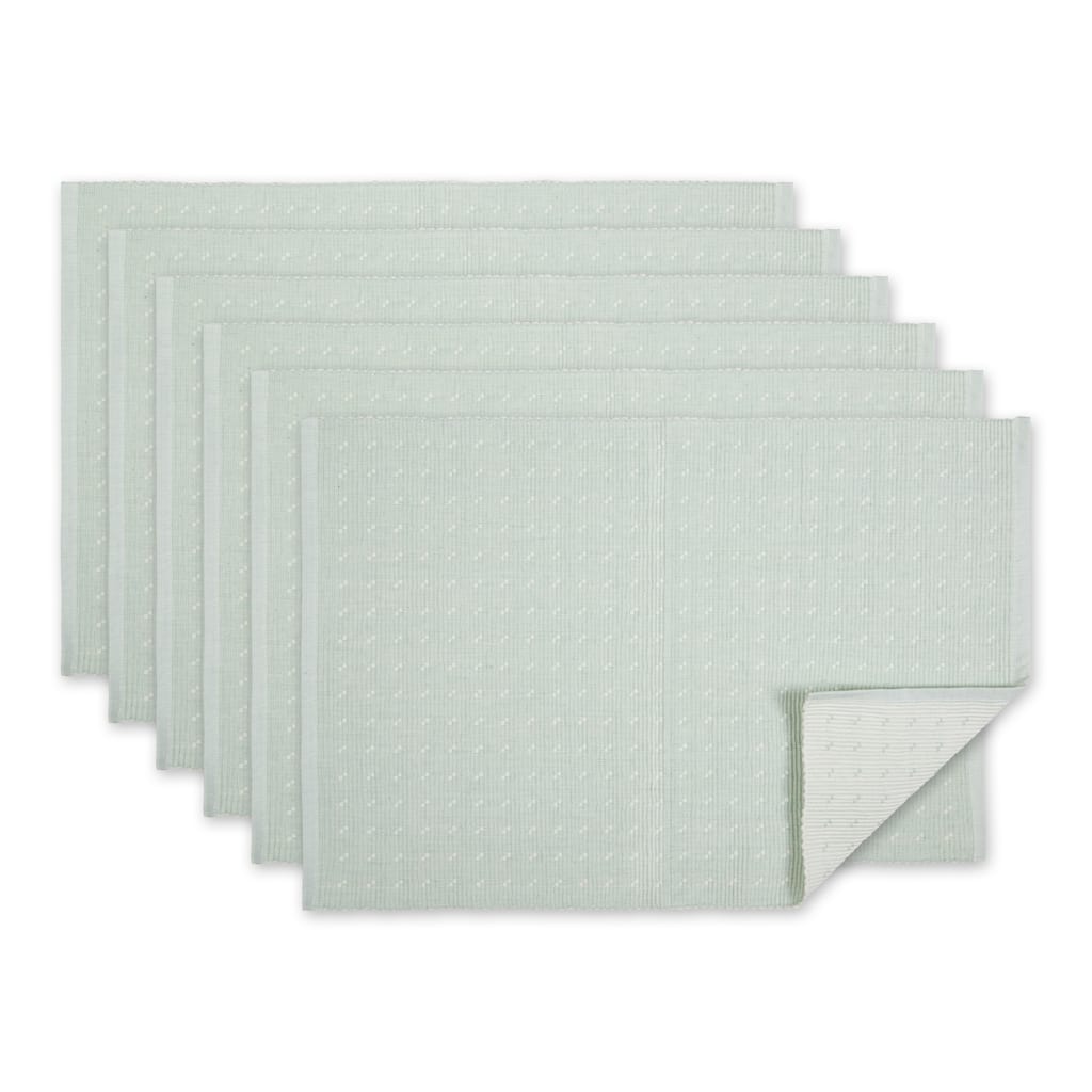 Lavender Fog Dobby Dots Rib Placemat (Set of 6) - 13x10"