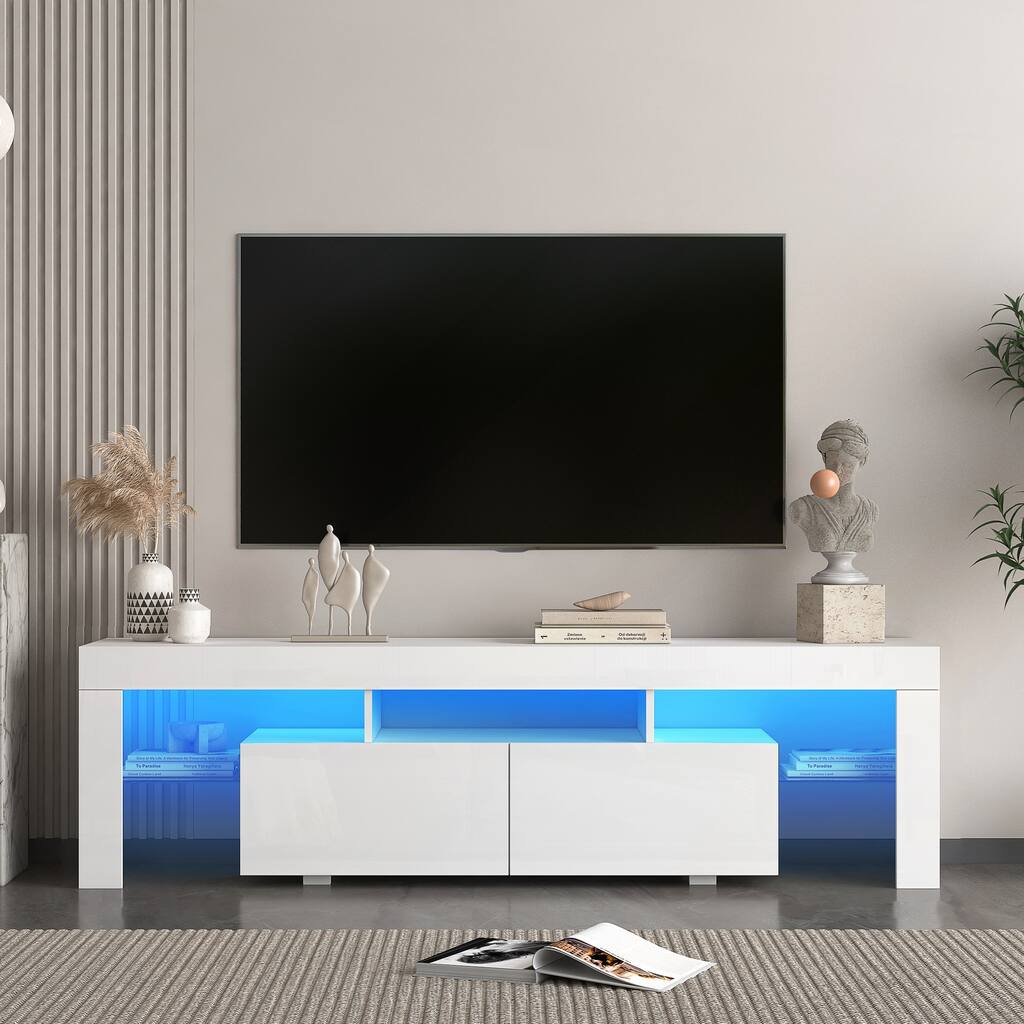 High gloss TV Stand with LED Lights