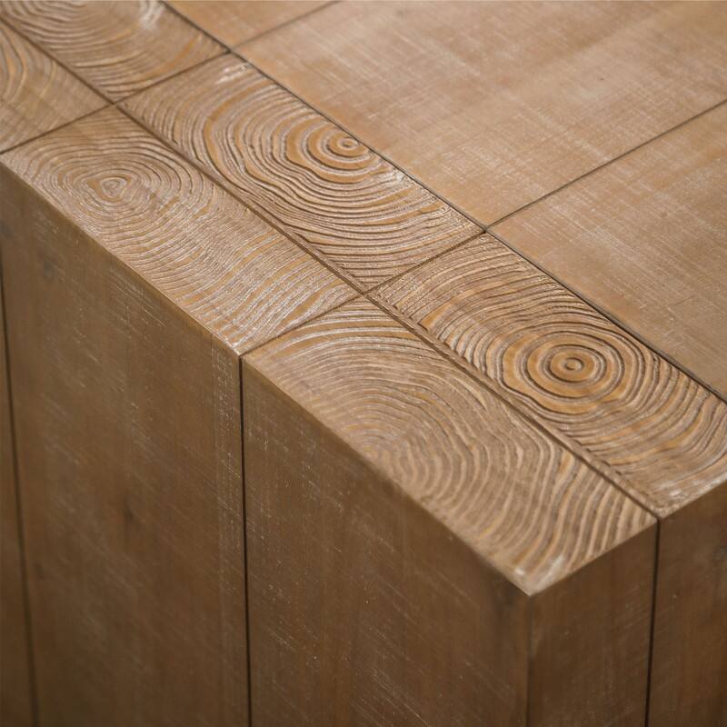 Rustic Wood Coffee Table, 49in Modern Farmhouse Rectangular Table for Living Room