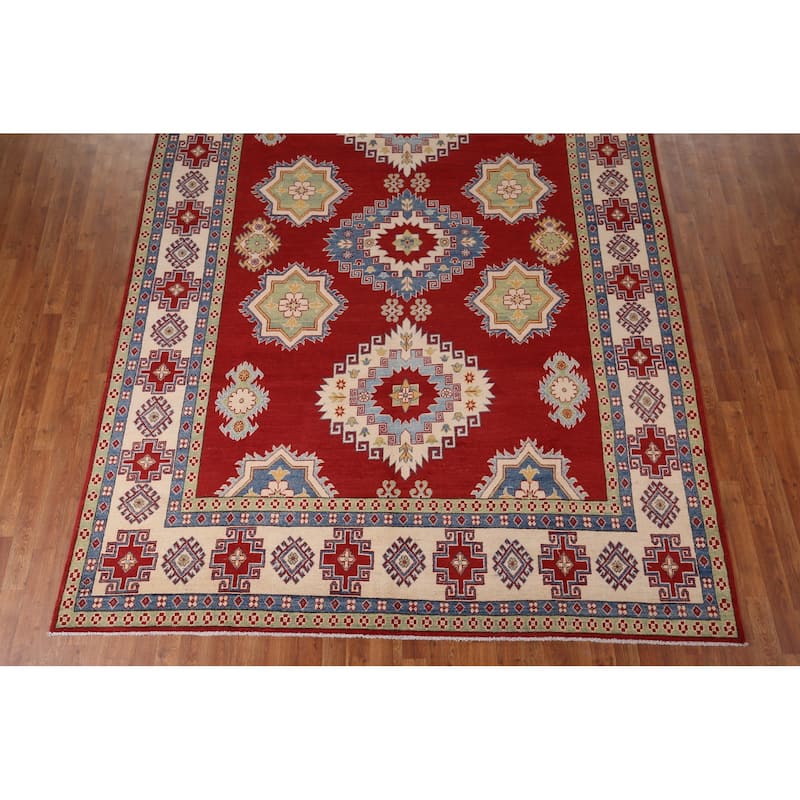 Red Kazak Oriental Area Rug Handmade Wool Carpet - 8'3" x 11'7"