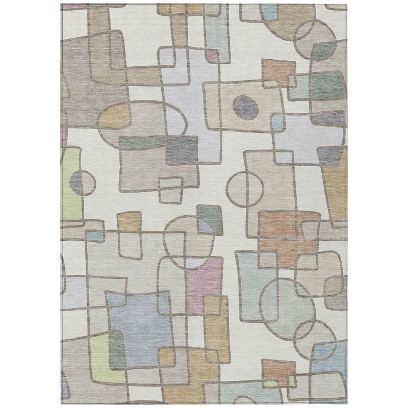 Machine Washable Indoor/ Outdoor Contemporary Prenner Chantille Rug