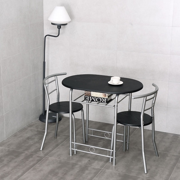 Costway 3 PCS Bistro Dining Set Table and 2 Chairs Kitchen Furniture Pub Home Restaurant