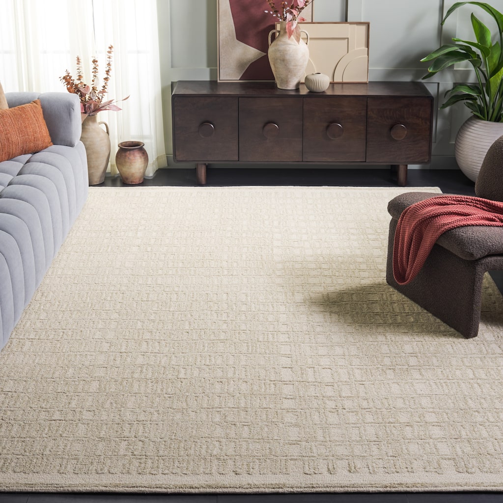 SAFAVIEH Handmade Ebony Raiza Modern & Contemporary Wool Rug