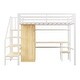 preview thumbnail 19 of 22, Twin Size Loft Bed with Wardrobe and Storage Staircase, Metal Loft Bedframe with Bulit-in Desk and Storage Shelf
