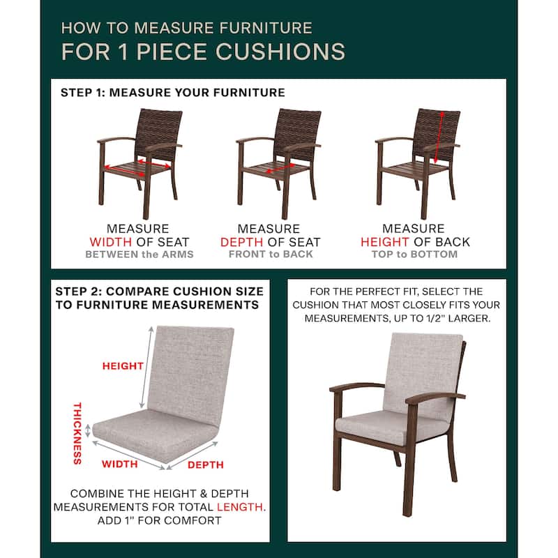 Outdoor Highback Dining Chair Cushion