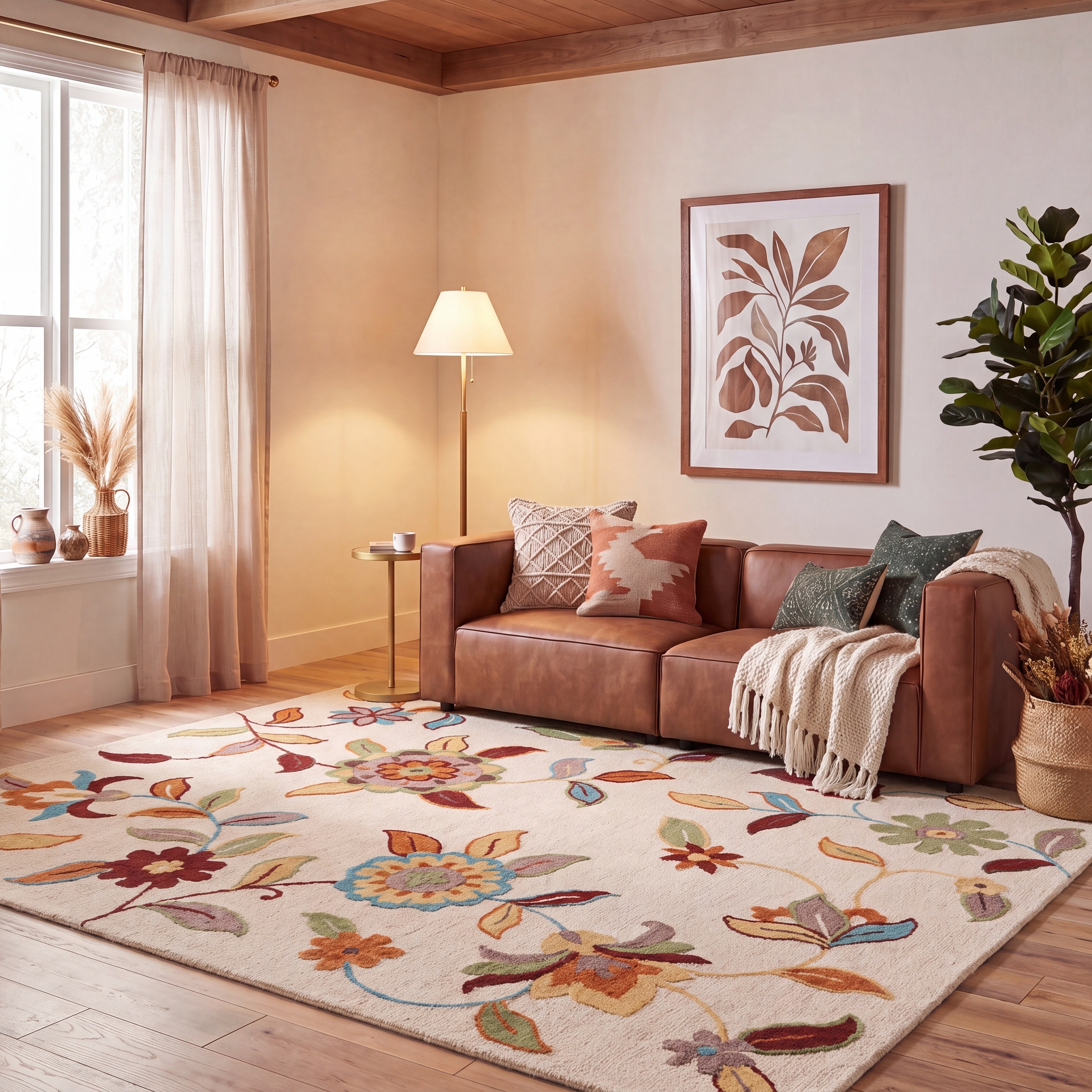 SAFAVIEH Handmade Blossom Ludgarda Modern Floral Wool Rug